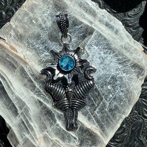Blue Topaz Flower Luna Moth Sun Crescent Moon Mystic Stone Jewelry Crystal Penda
